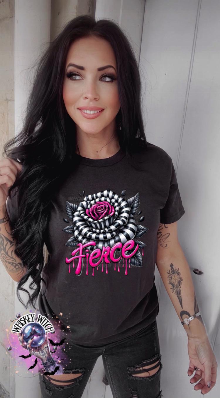 Fierce T shirt | vintage | retro | distressed | custom | funny shirt | Halloween | gift | snarky | goth | custom | trending | trendy