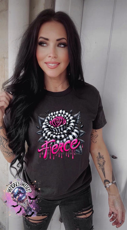 Fierce T shirt | vintage | retro | distressed | custom | funny shirt | Halloween | gift | snarky | goth | custom | trending | trendy