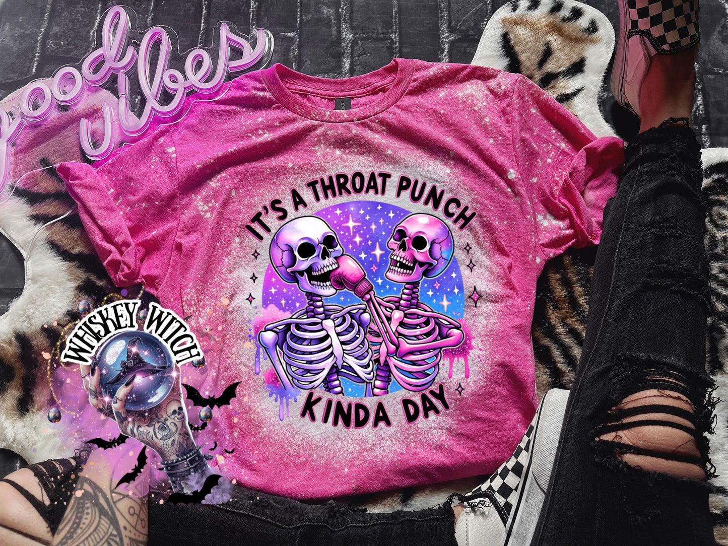 Bleached Shirt It’s a Throat Punch Kinda Day | funny T shirt | gift | tshirt | unique gift | gift for her | snarky | sarcastic | soft tee