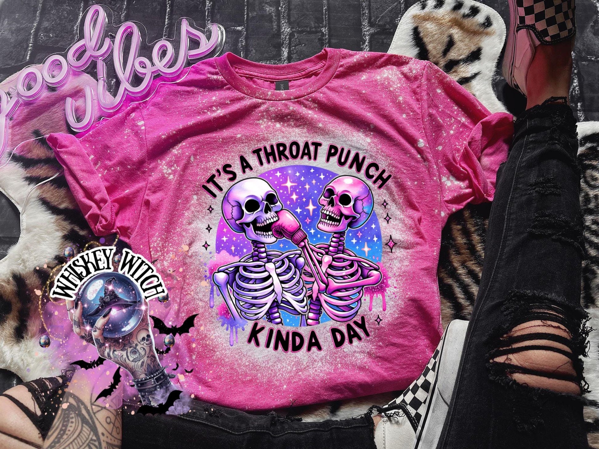Bleached Shirt It’s a Throat Punch Kinda Day | funny T shirt | gift | tshirt | unique gift | gift for her | snarky | sarcastic | soft tee