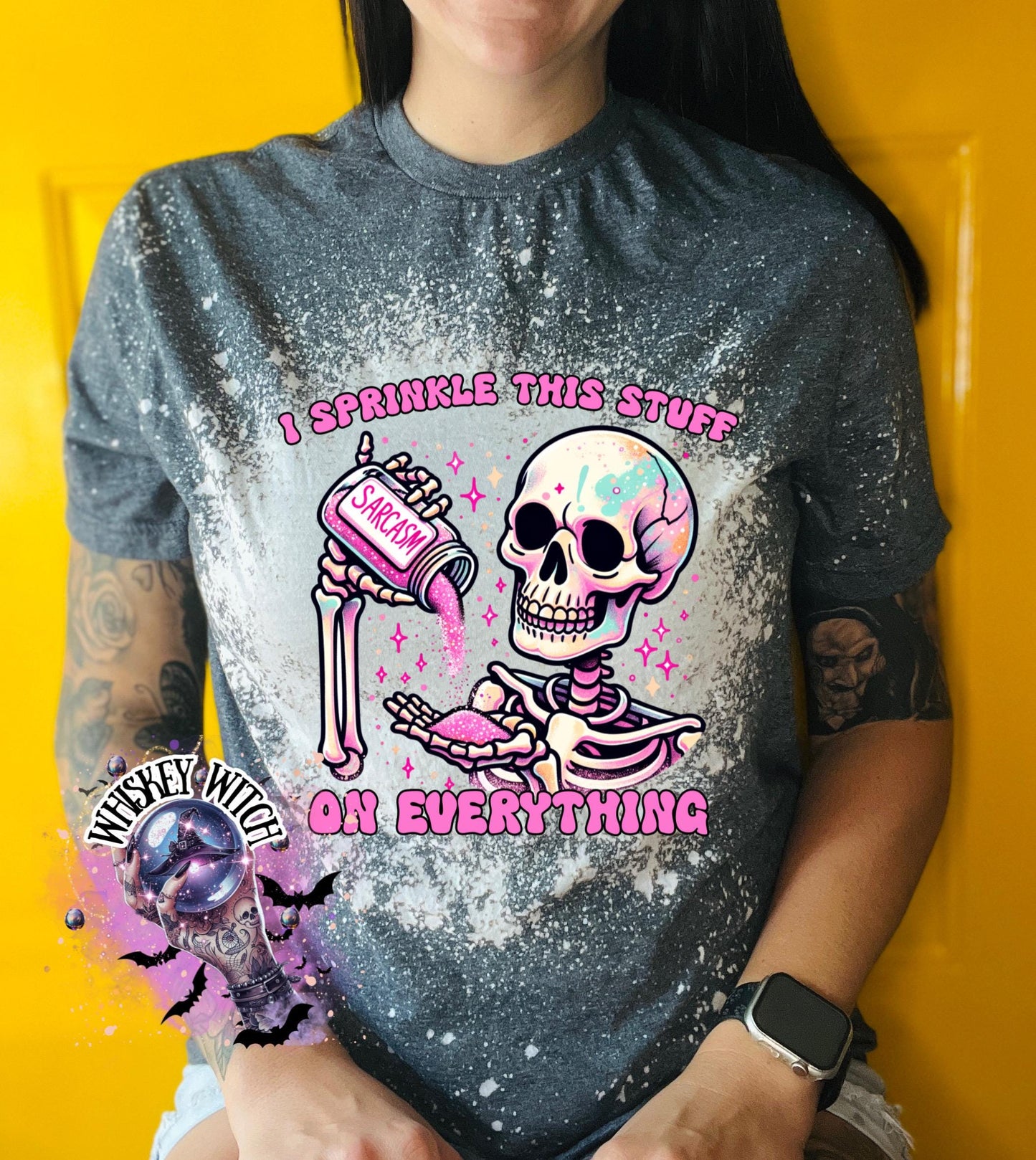 Bleached Shirt Sprinkle It Skeleton | funny T shirt | gift | spooky | unique gift | gift for her | snarky | sarcastic | skeleton | soft tee
