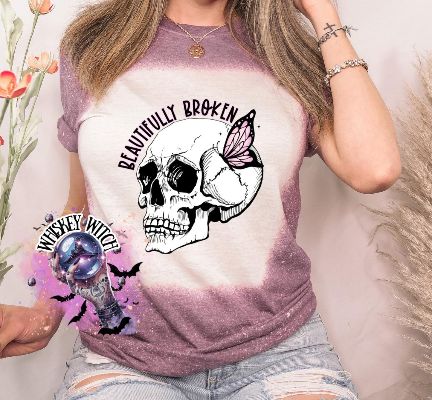 T shirt | Beautifully Broken | vintage | retro | distressed | custom | dead inside | custom | gifts for her | gift | skull | trending