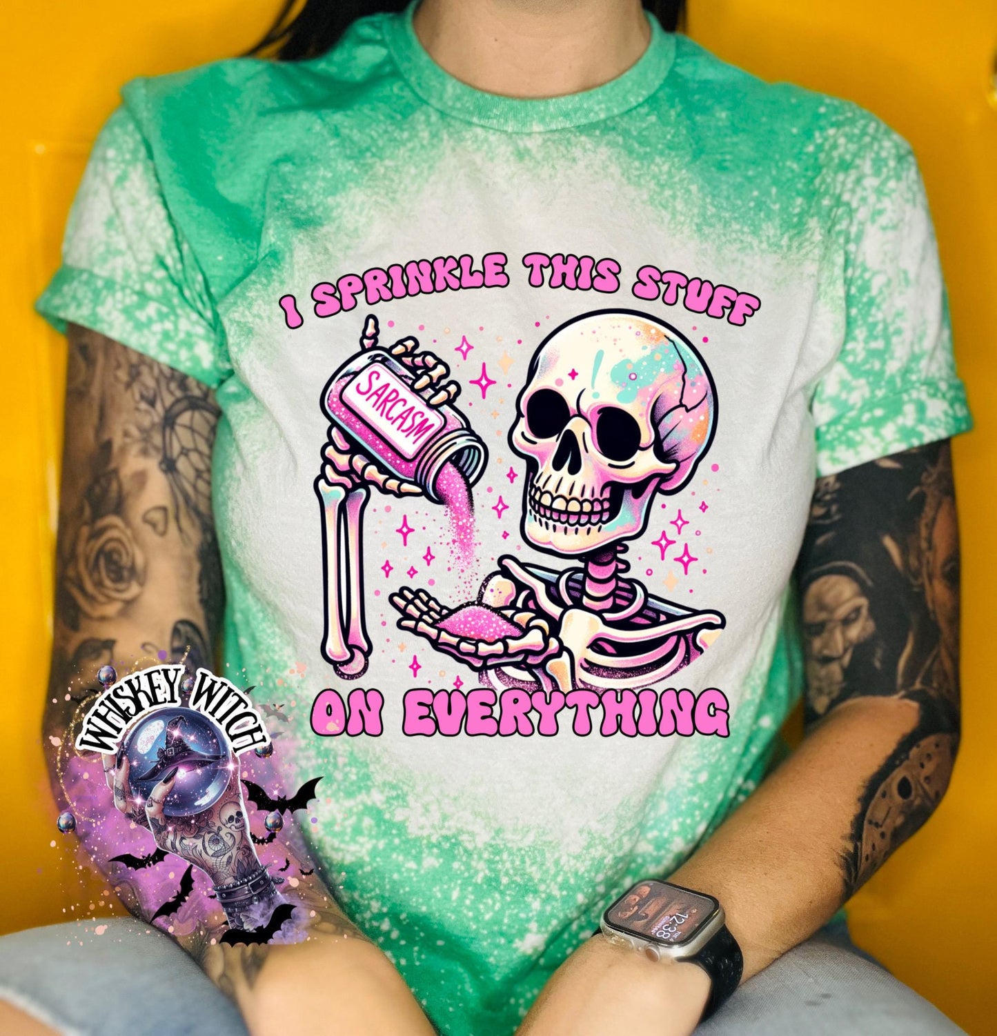 Bleached Shirt Sprinkle It Skeleton | funny T shirt | gift | spooky | unique gift | gift for her | snarky | sarcastic | skeleton | soft tee