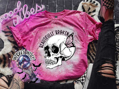 T shirt | Beautifully Broken | vintage | retro | distressed | custom | dead inside | custom | gifts for her | gift | skull | trending