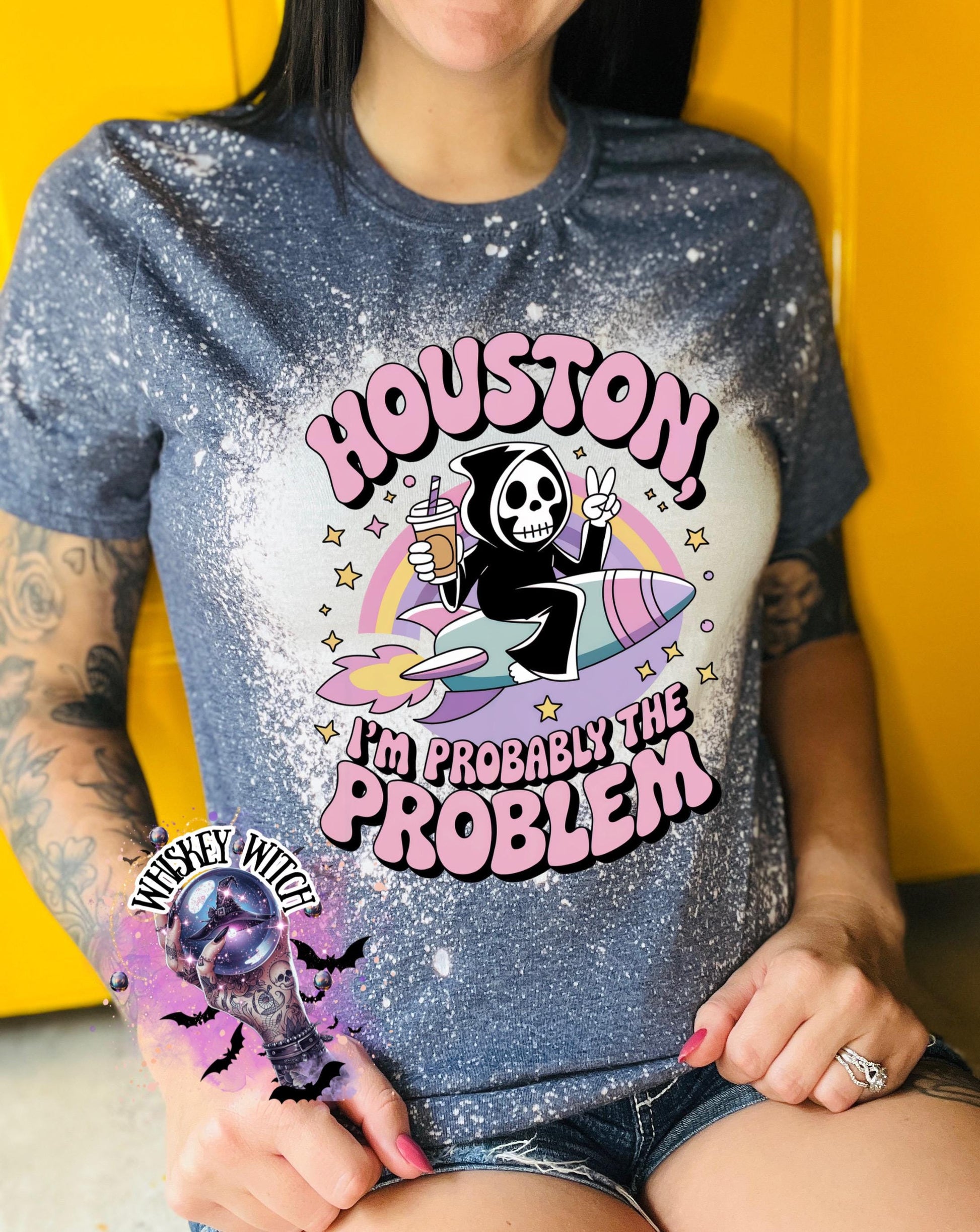 Bleached Shirt Sarcasm Houston Problem I Skeleton | funny T shirt | tshirt | unique gift | gift for her | snarky | sarcastic | skeleton
