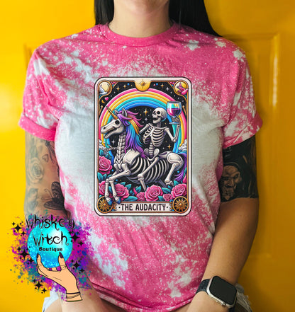 Tarot The Audacity Skeleton bleached t shirt | vintage | retro | soft tee | spooky | horror | goth | bleached tee | best seller | witchy