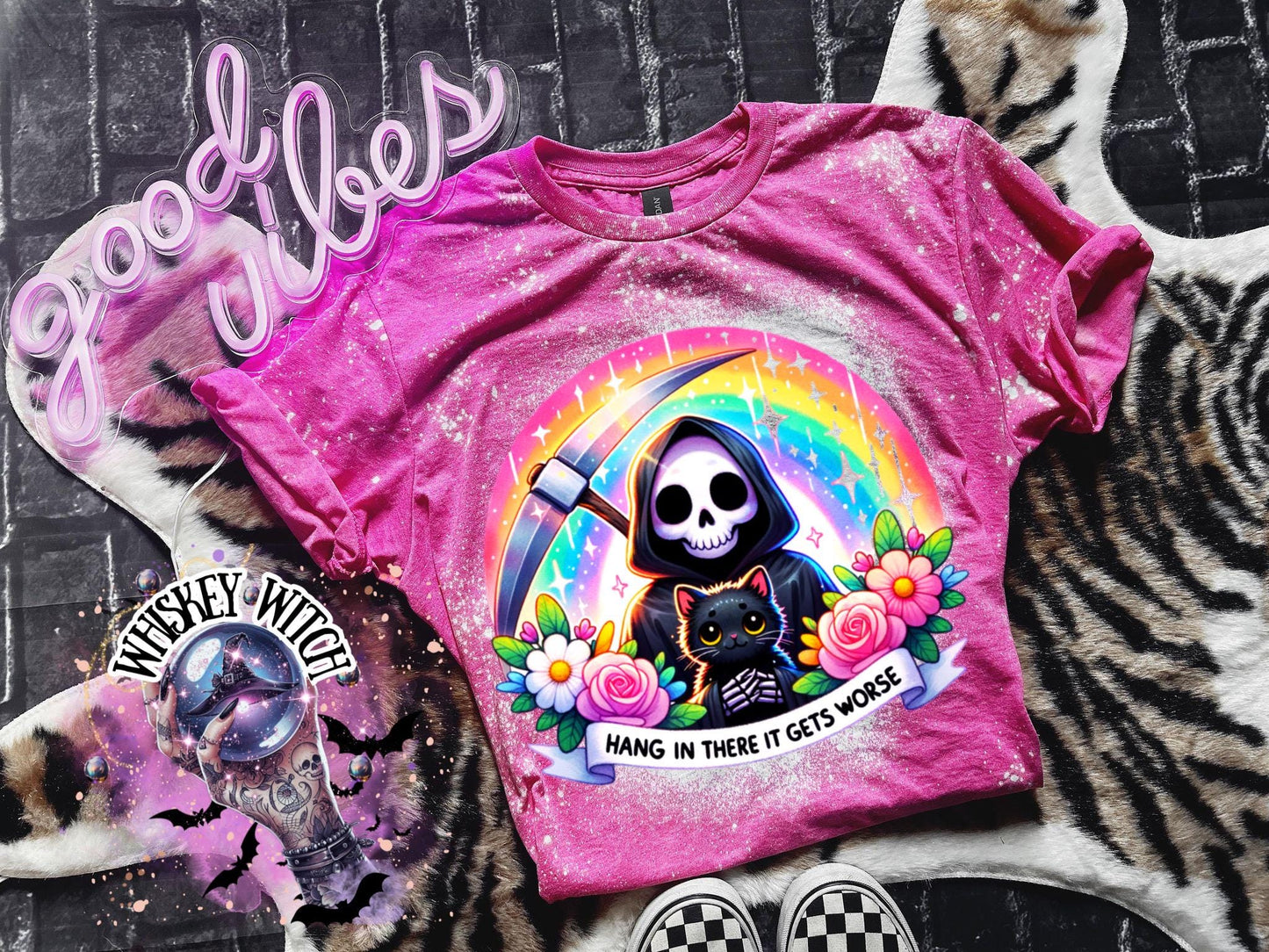 Bleached Shirt Hang in there it gets worse | funny T shirt | gift | tshirt | unique gift | gift for her | snarky | sarcastic | soft tee