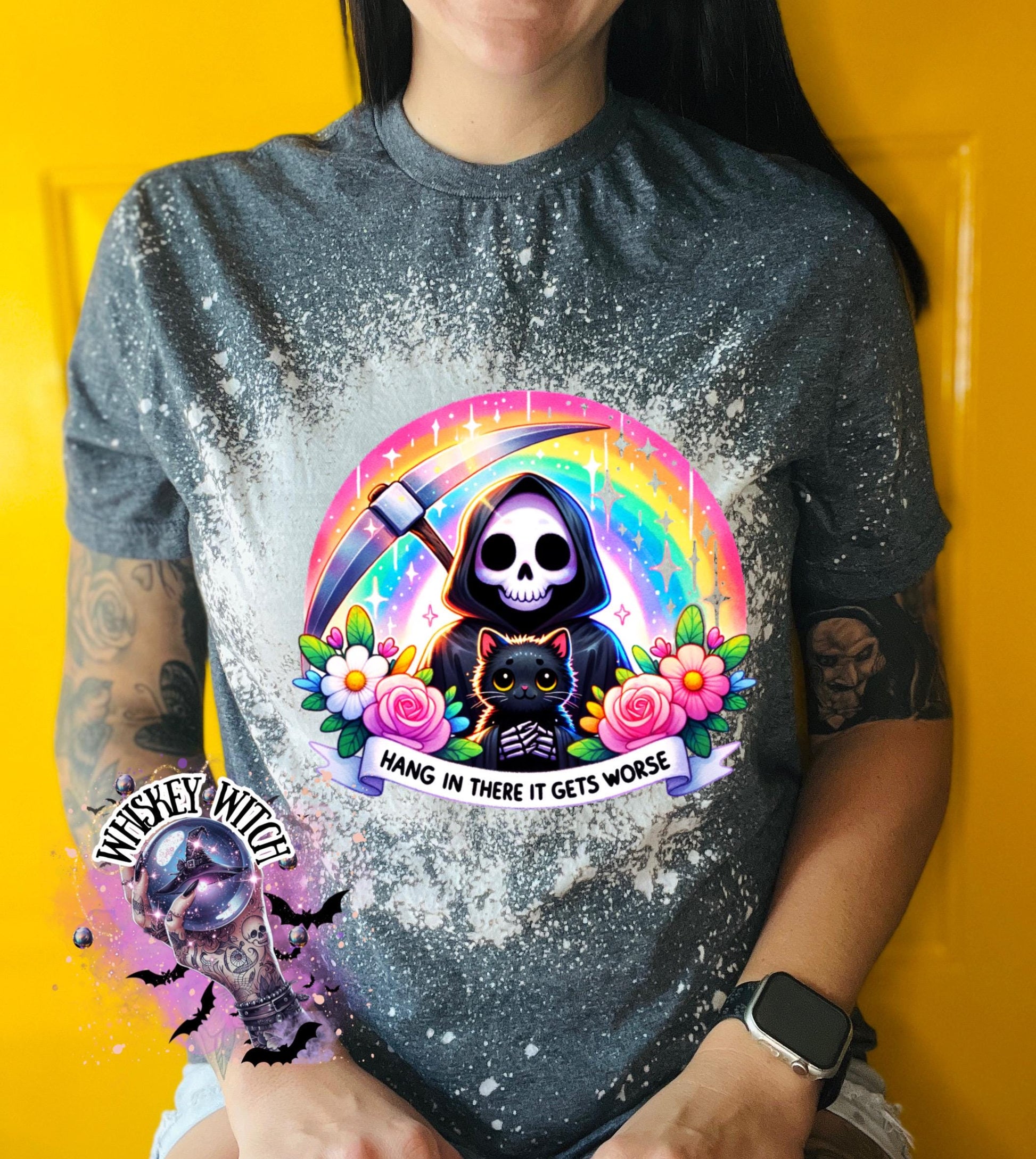 Bleached Shirt Hang in there it gets worse | funny T shirt | gift | tshirt | unique gift | gift for her | snarky | sarcastic | soft tee