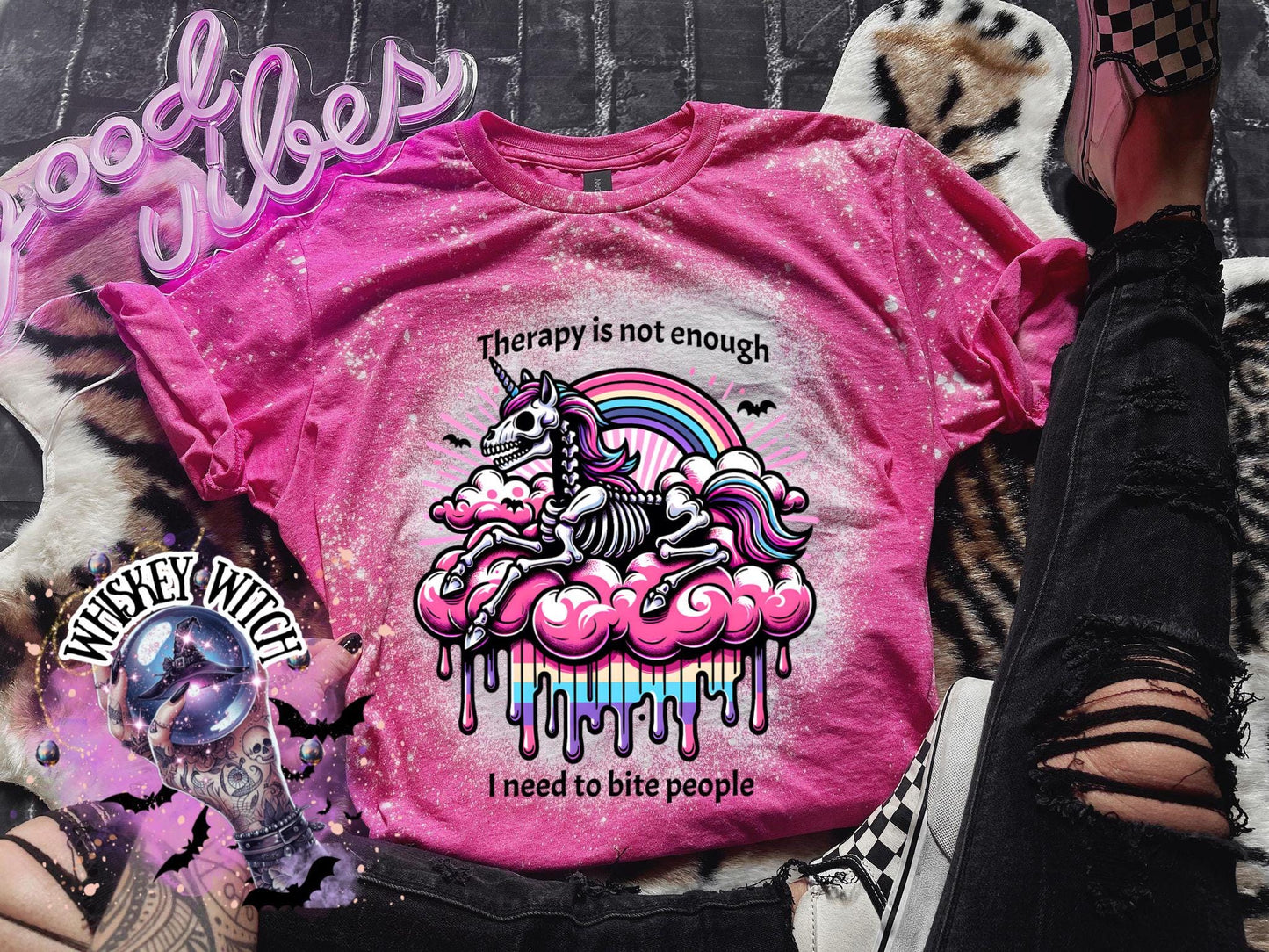 Bleached Shirt Bite People Spooky Skeleton unicorn | funny T shirt | gift | tshirt | gift for her | snarky | sarcastic | soft tee | creepy