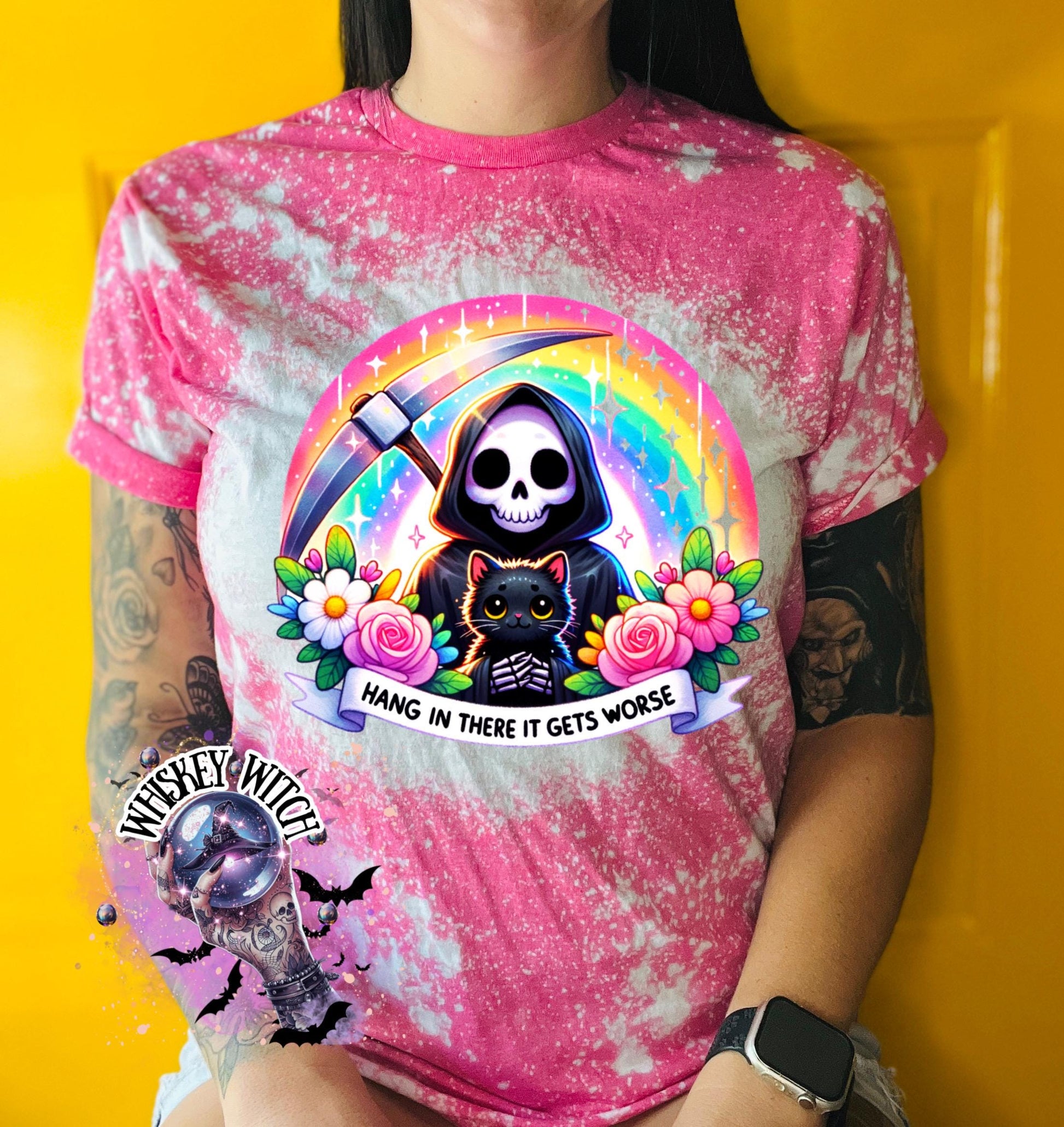 Bleached Shirt Hang in there it gets worse | funny T shirt | gift | tshirt | unique gift | gift for her | snarky | sarcastic | soft tee