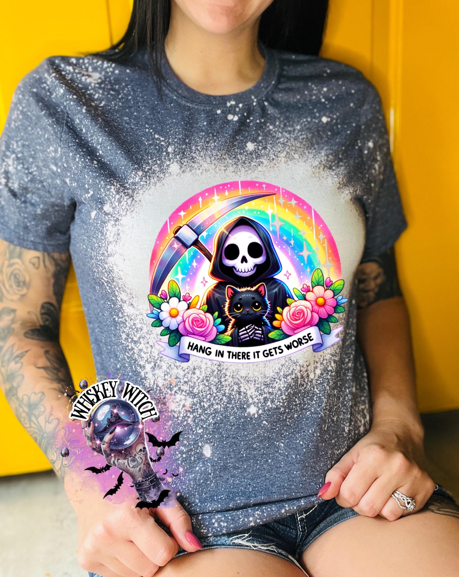 Bleached Shirt Hang in there it gets worse | funny T shirt | gift | tshirt | unique gift | gift for her | snarky | sarcastic | soft tee