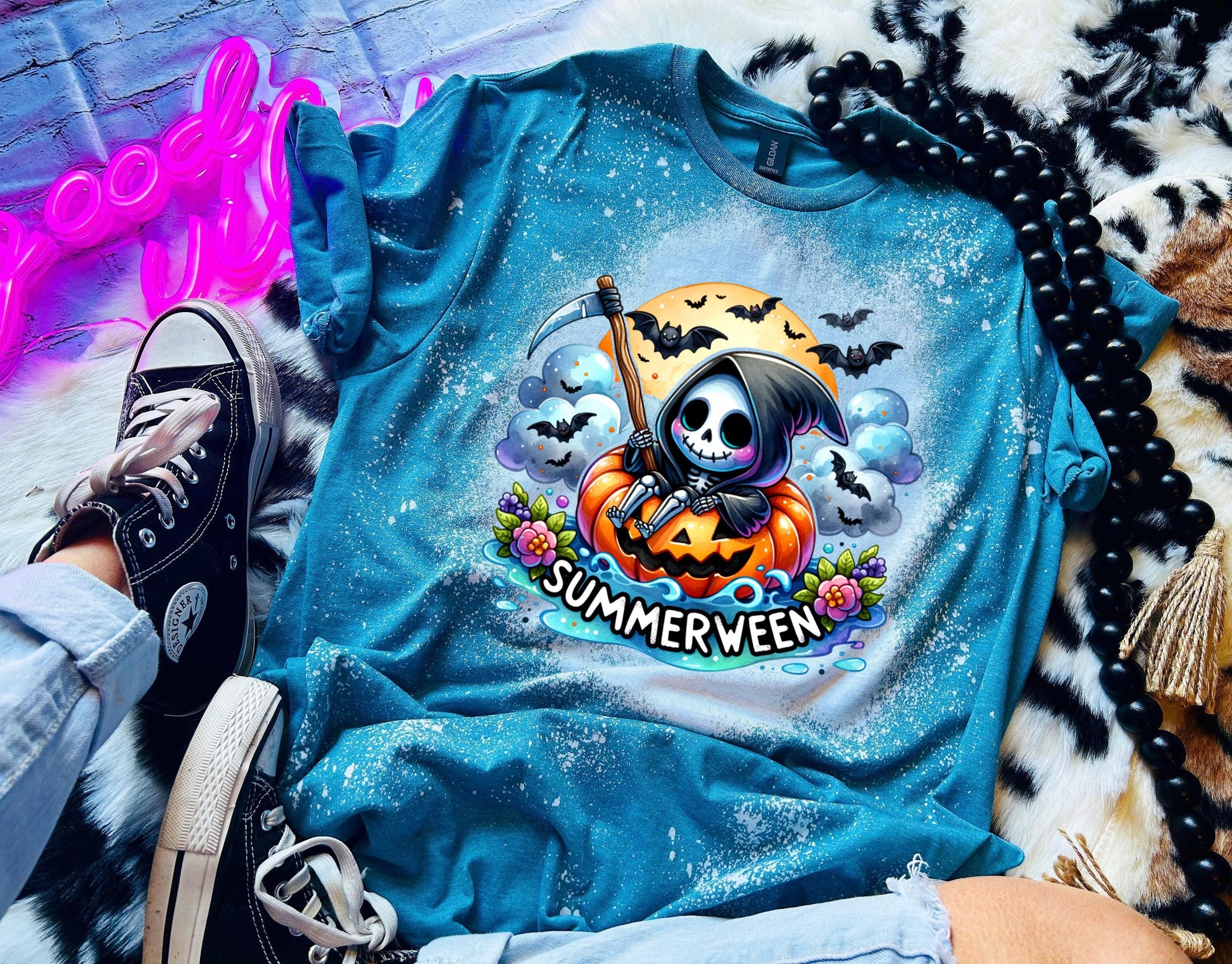 Bleached Shirt Spooky Summerween funny goth T shirt | gift | tshirt | gift for her | snarky | sarcastic | soft tee | creepy