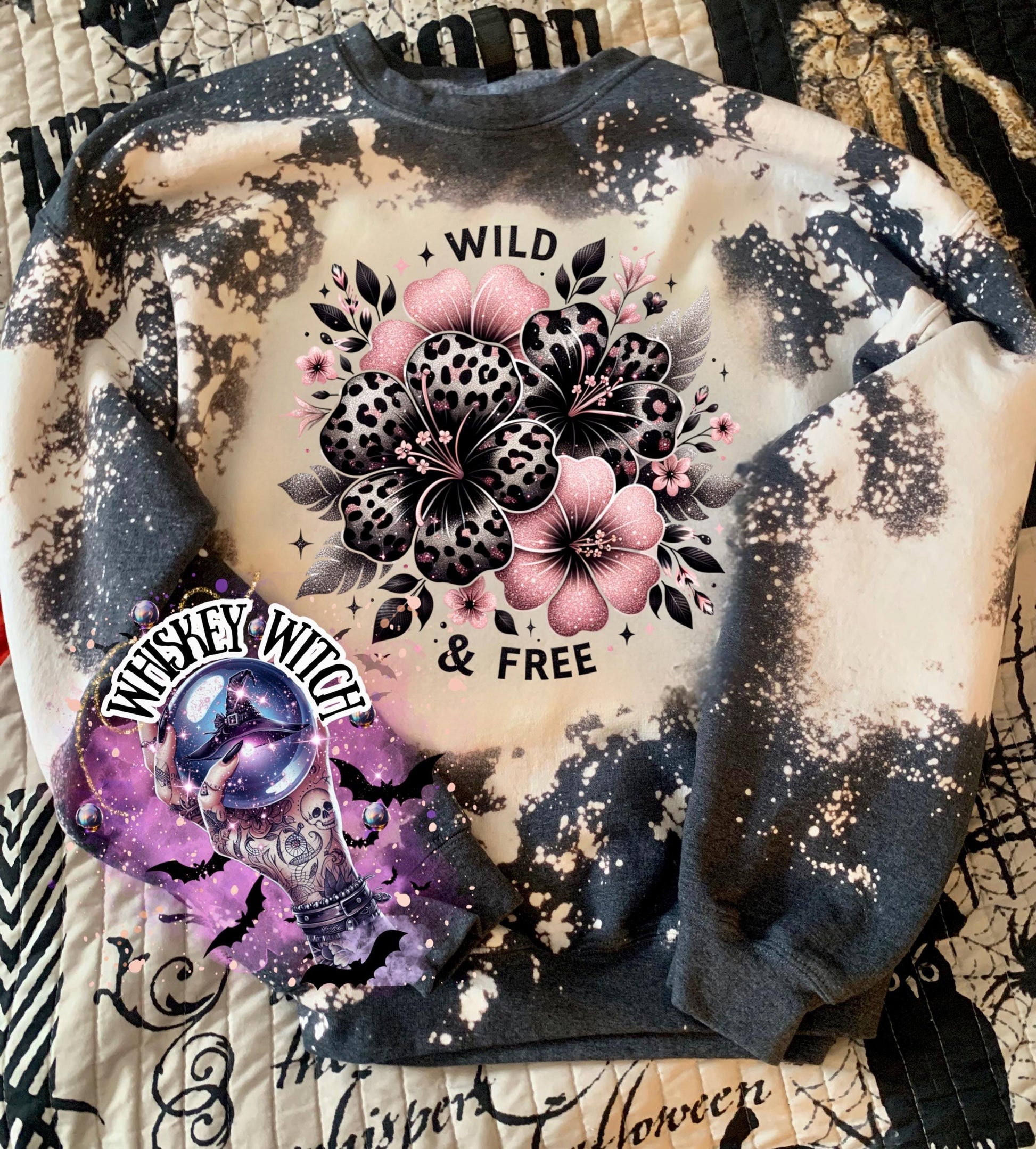 Wild & Free cheetah floral | inspirational | cozy shirt | gifts for her | unique gift | bleached shirt | retro | vintage | soft