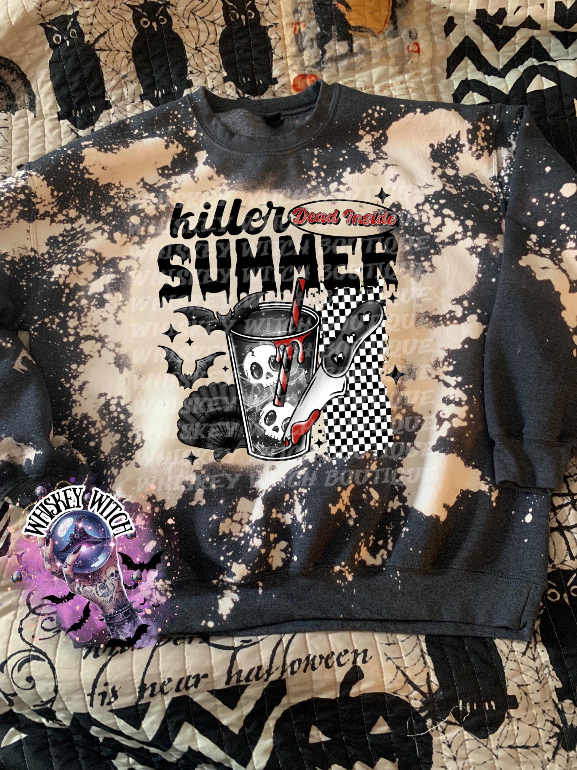 Spooky Killer Summer | funny shirt | cozy shirt | sarcastic | snarky | gifts for her | bleached shirt | retro | vintage | soft | cute