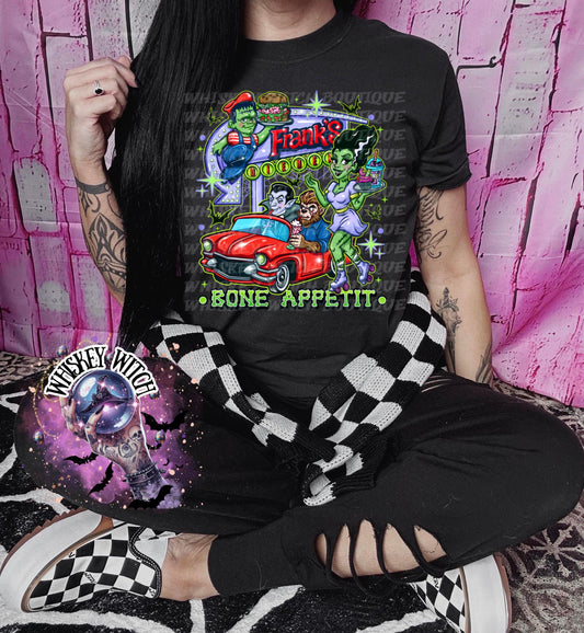 Spooky Diner T Shirt | vintage | retro | custom | funny shirt | Halloween | gift | goth | custom | trending | trendy | soft tee