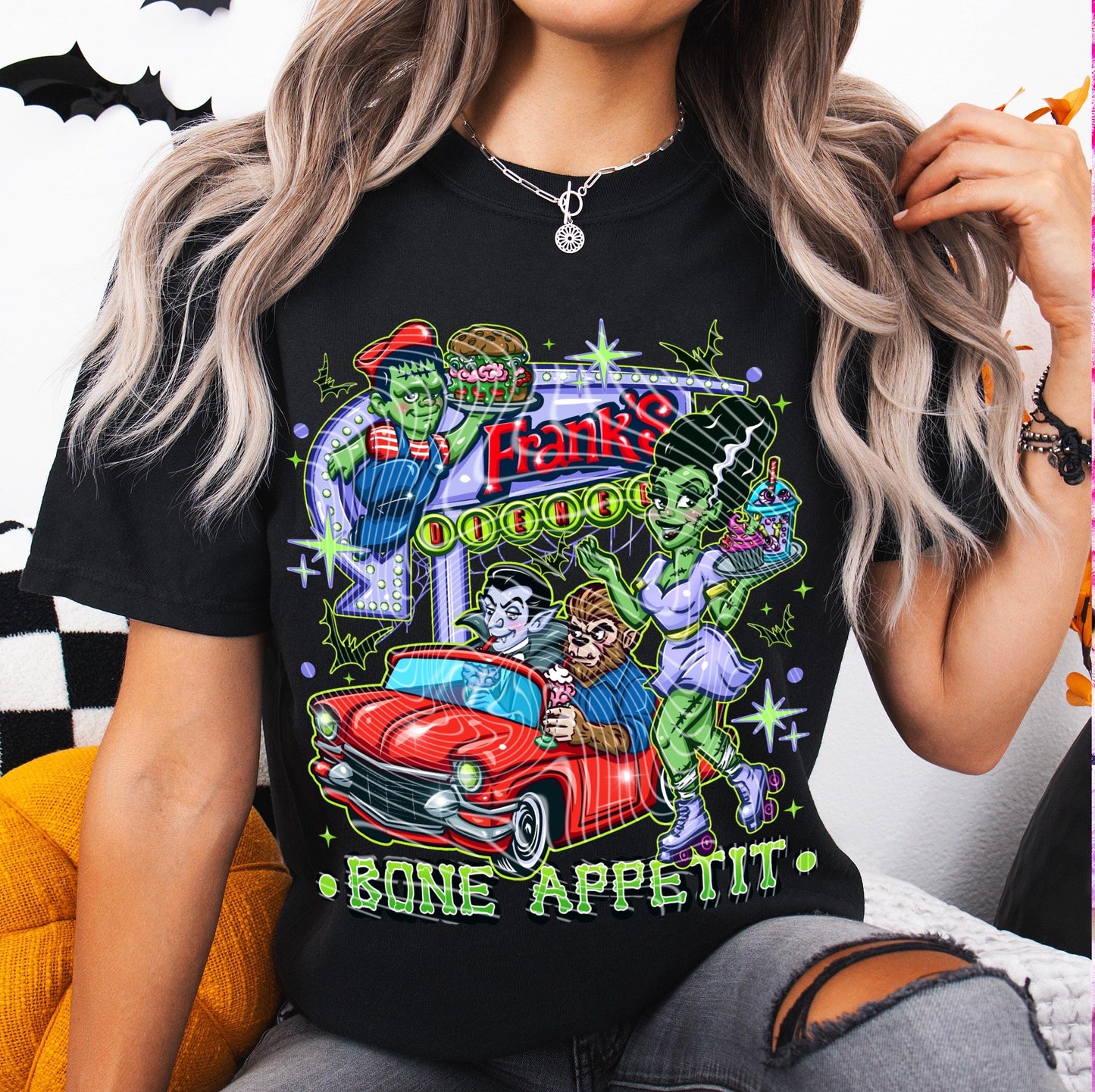 Spooky Diner T Shirt | vintage | retro | custom | funny shirt | Halloween | gift | goth | custom | trending | trendy | soft tee