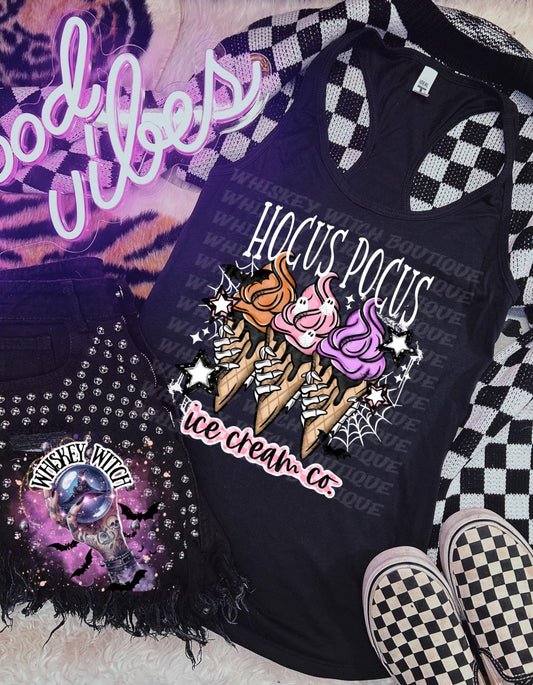 Spooky Cute Witchy Icecream Womens TankTop | cute summer shirt | Halloween | funny summer shirt | cute tank top