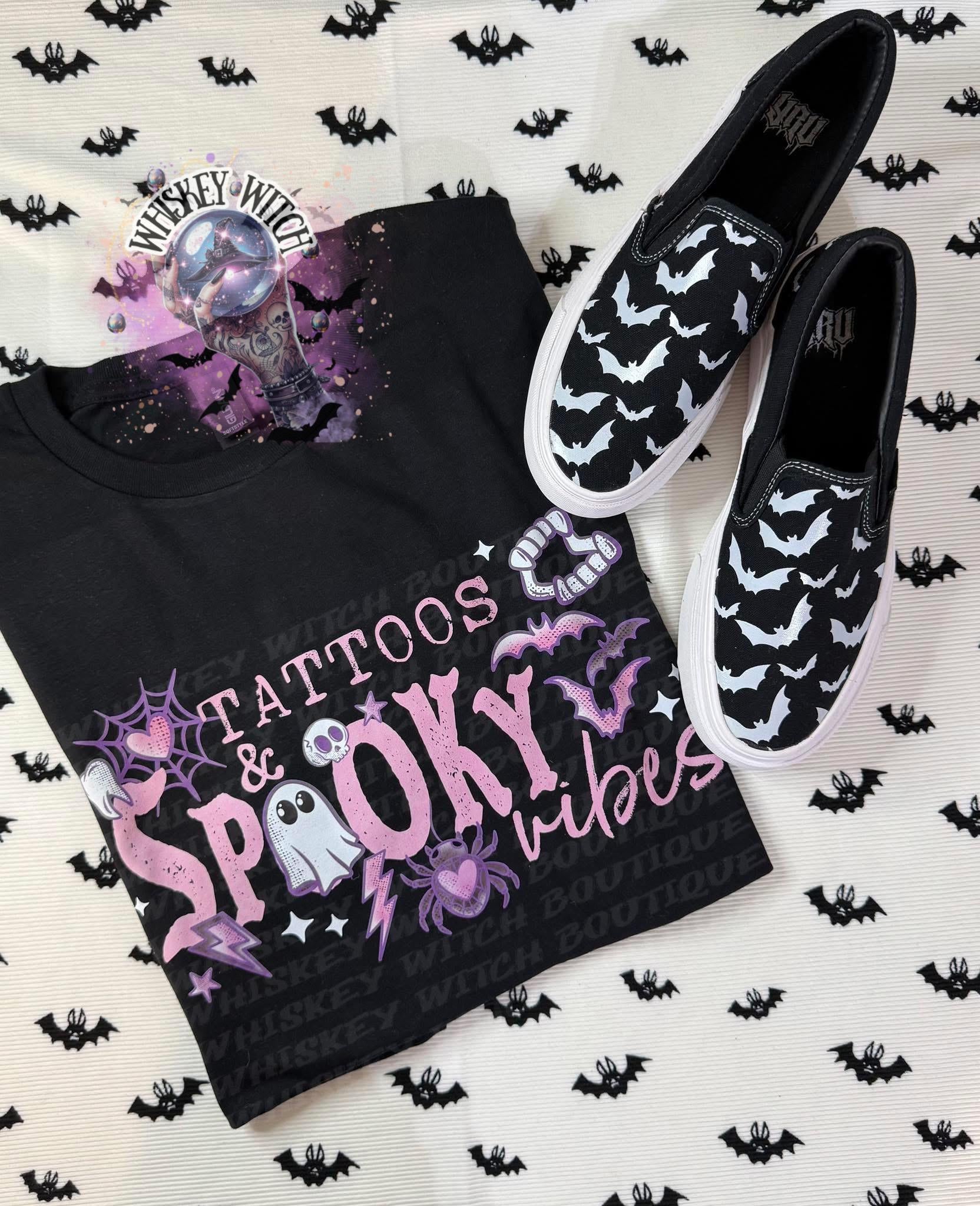 Tattoos and Spooky Vibes Witchy Shirt | cute shirt | cozy | retro | vintage | comfy | gift | handmade | spooky | summerween | witch | funny
