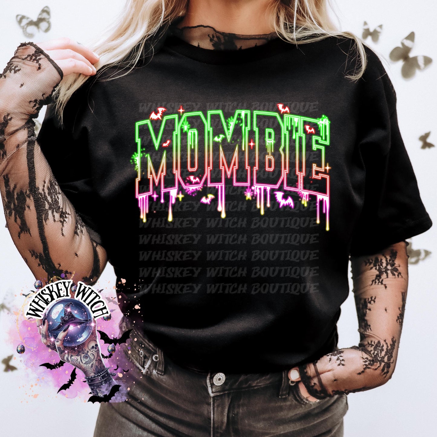 Neon Mombie tee | Halloween Shirt | cute shirt | cozy | retro | vintage | comfy | gift | handmade | spooky | summerween | witch | funny