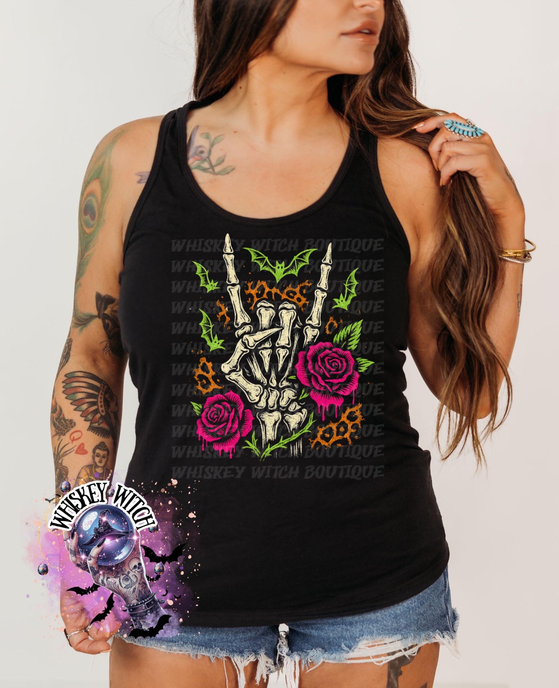 Spooky Skelly hand witchy TankTop | cute summer shirt | Halloween | funny summer shirt | gift | Gift idea