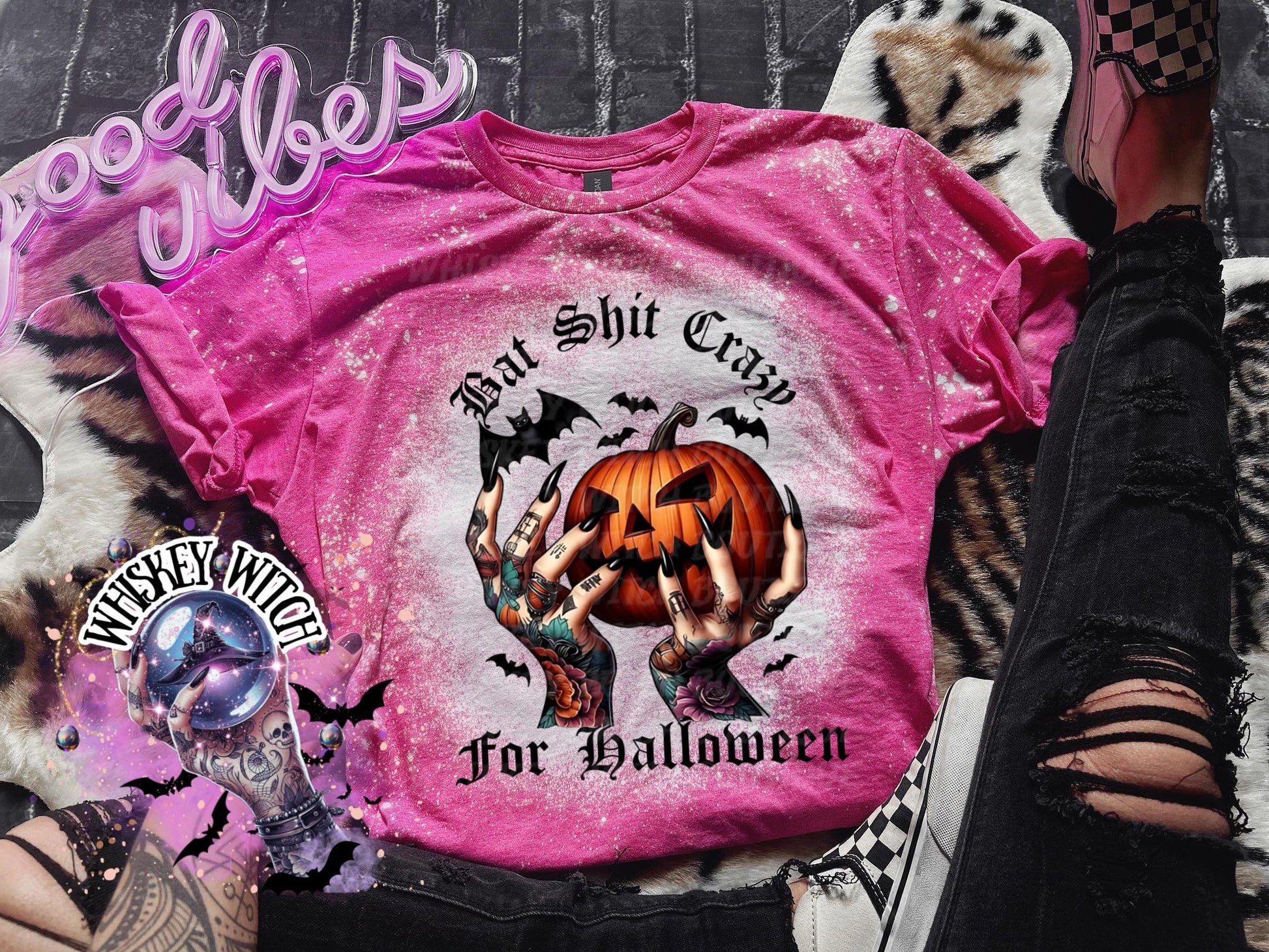 Bleached Pumpkin Crazy Bats Spooky graphic Halloween tee | spooky season shirt | goth T shirt | tshirt | gift for her | oversized shirt