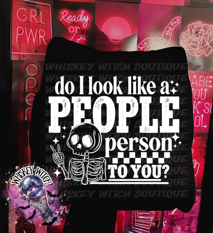 Do I Look Like A People Person To You Funny Skeleton Witch T Shirt, Witchy Graphic Tee, Spooky Humor Shirt, Witch Aesthetic Top, soft tee