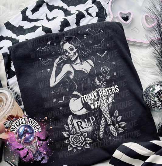 To My Haters With Love witchy Funny T Shirt, Witchy Graphic Tee, Spooky Humor Shirt, Witch Aesthetic Top, soft tee, sarcastic shirt, gift