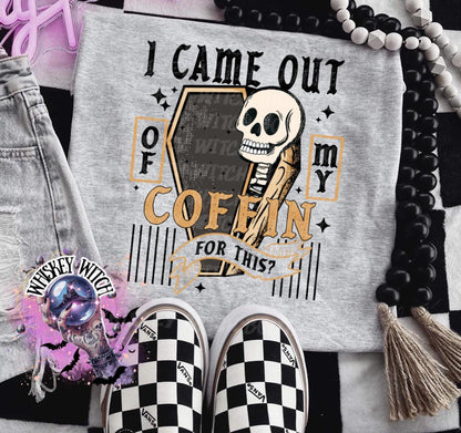 I Came Out Of My Coffin For This anti social funny Vintage halloween T Shirt, spooky Graphic Tee, Spooky Humor Shirt, retro Aesthetic Top