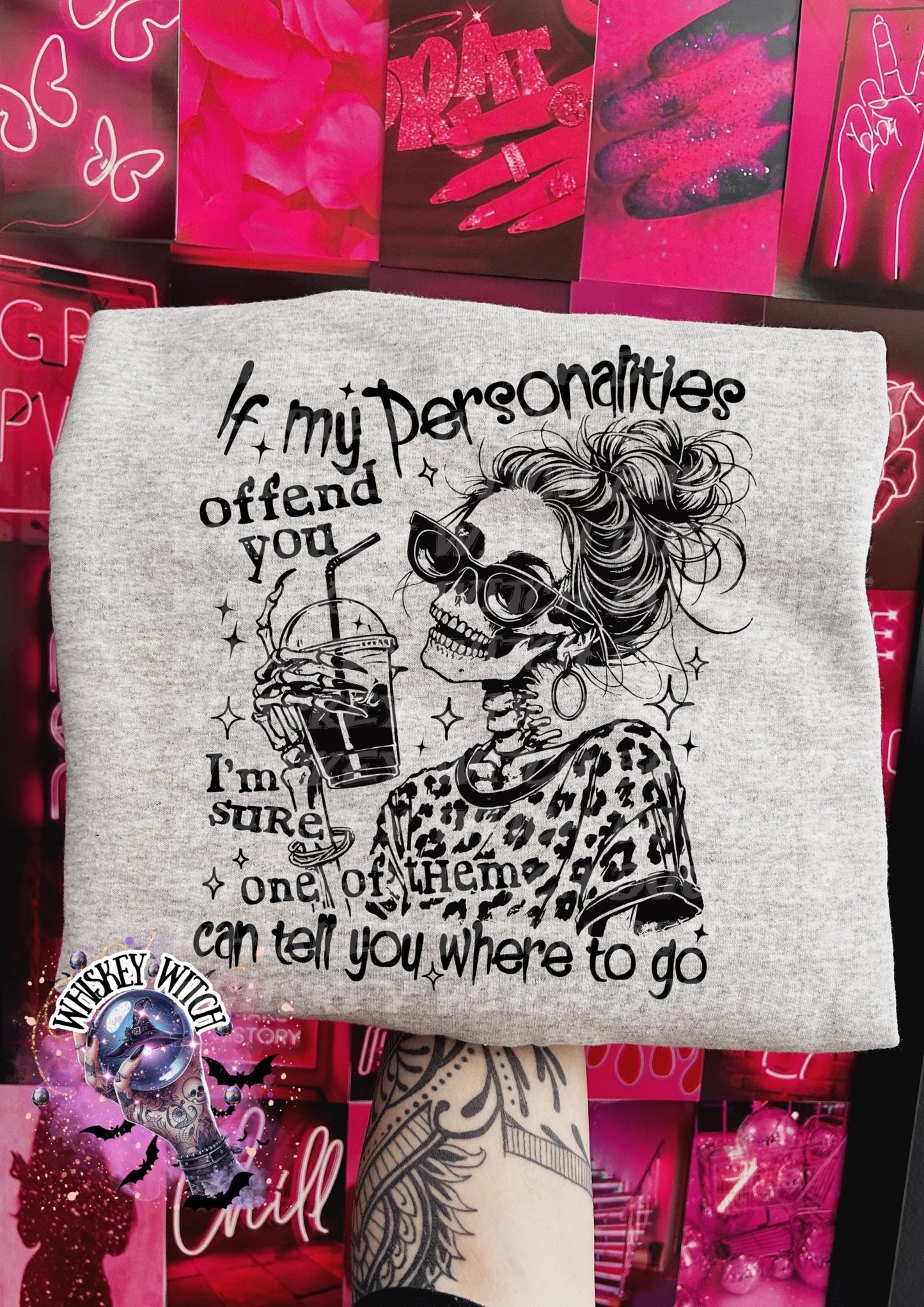 If My Personalities Offend You skeleton snarky funny Vintage halloween T Shirt, spooky Graphic Tee, Spooky Humor Shirt, retro Aesthetic Top