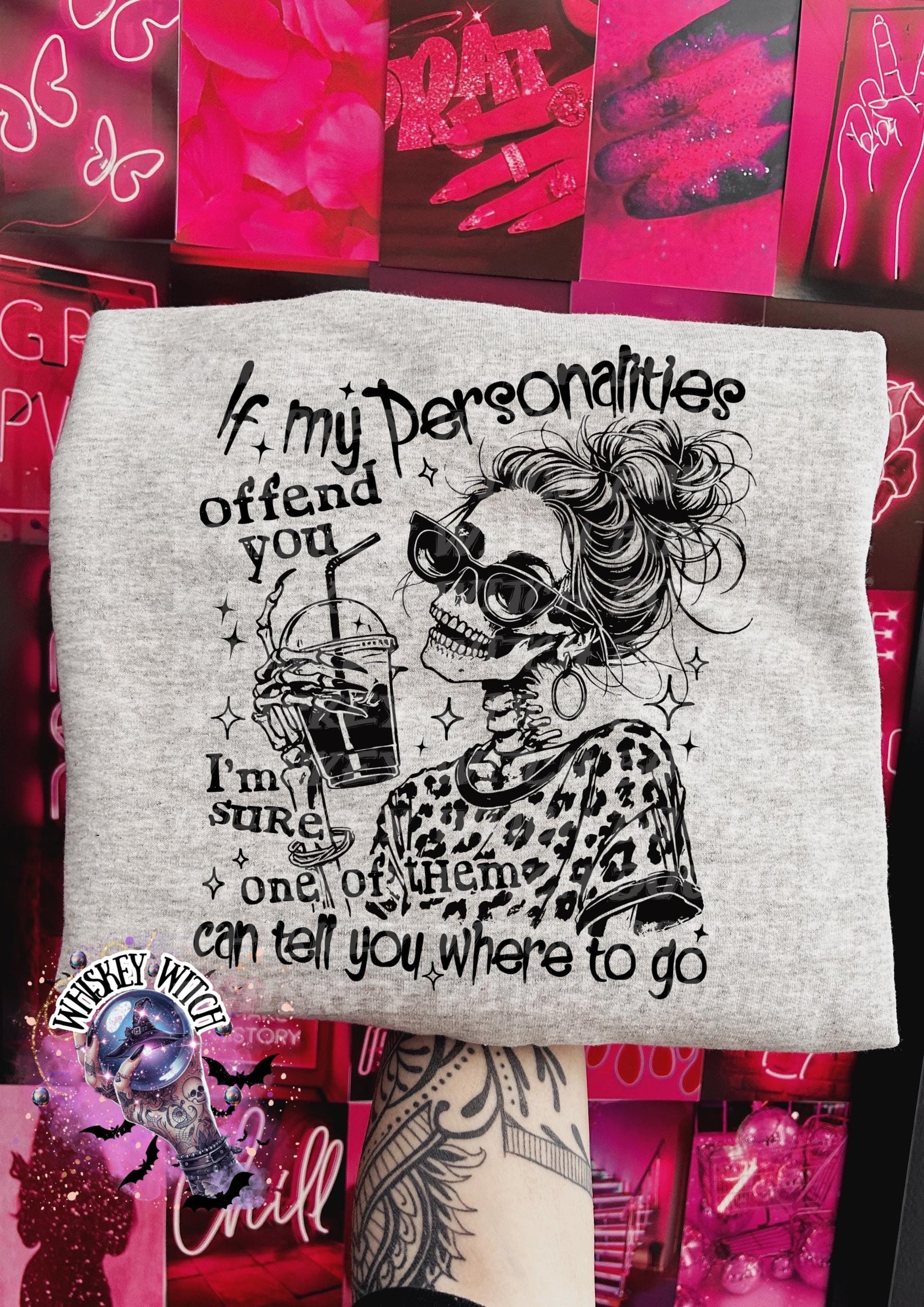 If My Personalities Offend You skeleton snarky funny Vintage halloween T Shirt, spooky Graphic Tee, Spooky Humor Shirt, retro Aesthetic Top