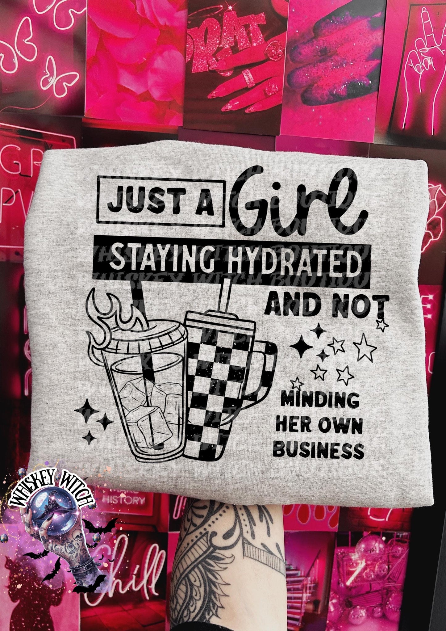 Just A Girl Staying Hydrated grunge snarky funny Vintage halloween T Shirt, spooky Graphic Tee, Spooky Humor Shirt, retro Aesthetic Top