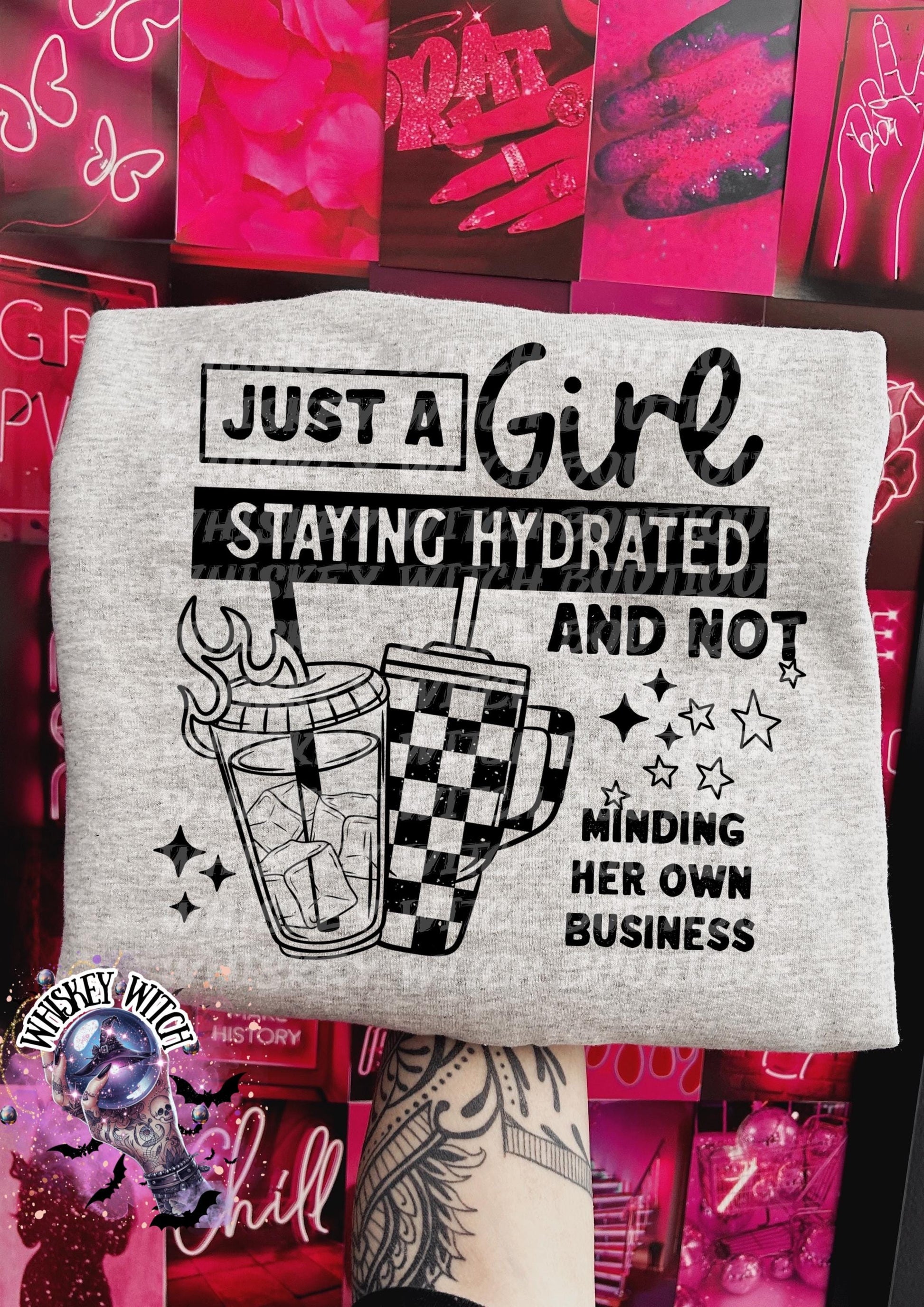 Just A Girl Staying Hydrated grunge snarky funny Vintage halloween T Shirt, spooky Graphic Tee, Spooky Humor Shirt, retro Aesthetic Top