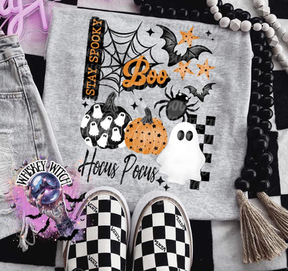 Cute Fall Ghost Stay Spooky Boo Halloween Shirt: Retro Shirt | Aesthetic Top, Fall Outfit, Halloween Gift, pumpkin patch shirt
