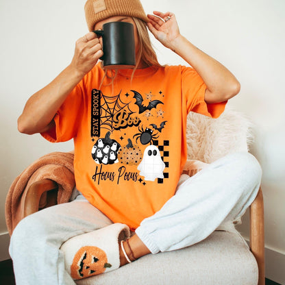 Cute Fall Ghost Stay Spooky Boo Halloween Shirt: Retro Shirt | Aesthetic Top, Fall Outfit, Halloween Gift, pumpkin patch shirt