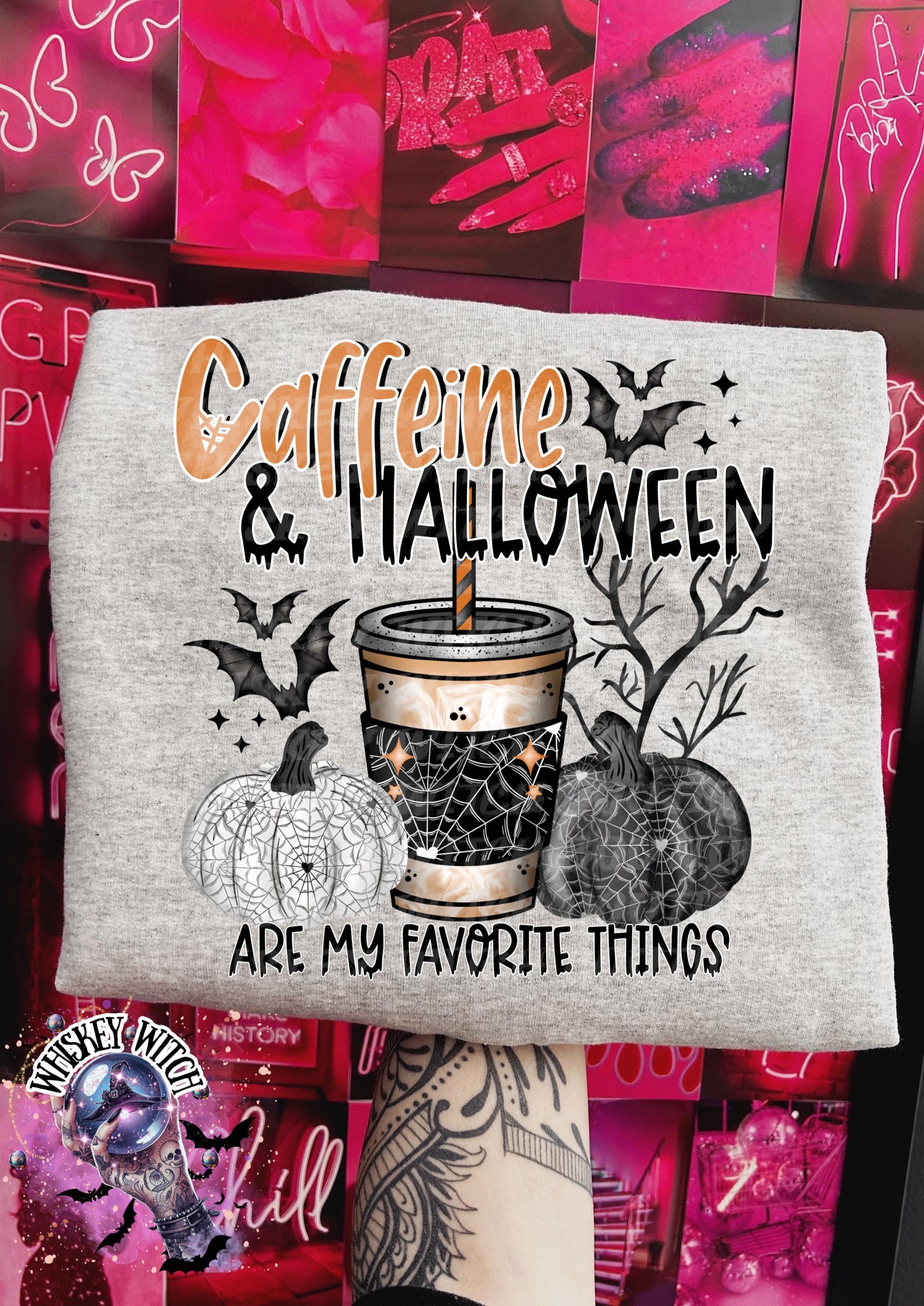 Cute Fall Caffeine and Halloween Season Halloween Shirt: Retro Coffee Shirt | Creepy Aesthetic Top, Fall Outfit, Halloween Gift
