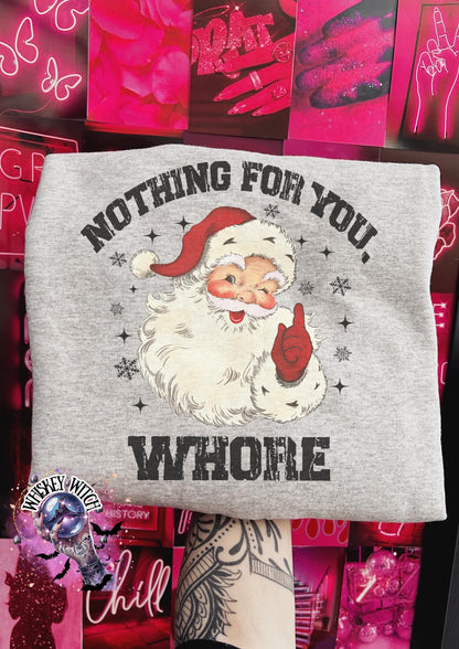 Funny Christmas Sweatshirt | Offensive Santa Crewneck | Adult Humor Holiday Shirt | Naughty Christmas Gift for Friends