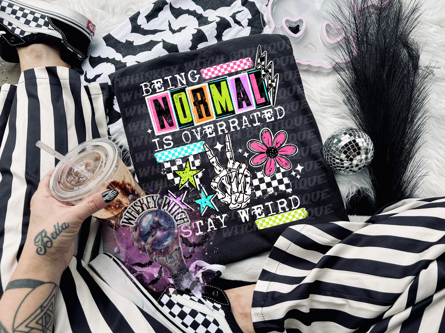 Being Normal is Overrated Stay Weird Funny Witch T Shirt, Witchy Graphic Tee, Spooky Humor Shirt, Witch Aesthetic Top, soft tee