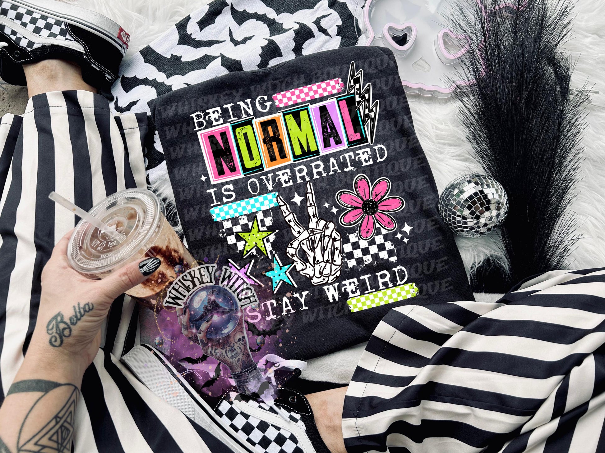 Being Normal is Overrated Stay Weird Funny Witch T Shirt, Witchy Graphic Tee, Spooky Humor Shirt, Witch Aesthetic Top, soft tee