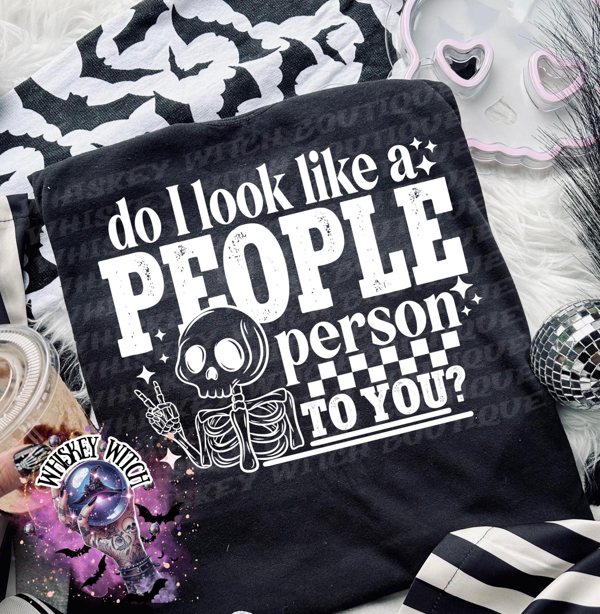 Do I Look Like A People Person To You Funny Skeleton Witch T Shirt, Witchy Graphic Tee, Spooky Humor Shirt, Witch Aesthetic Top, soft tee