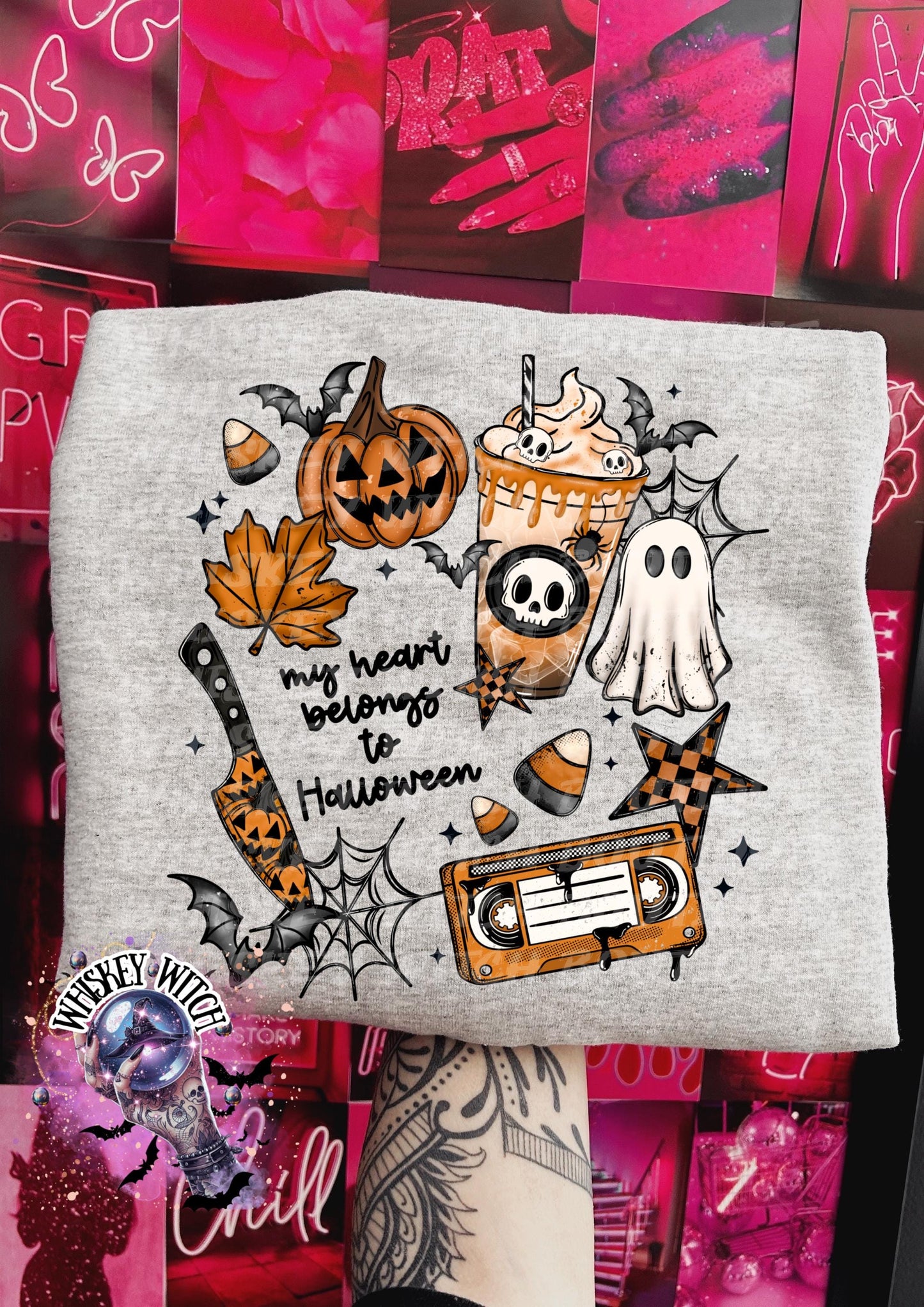 My Heart Belongs to Halloween Cute Vintage Halloween T Shirt, Witchy Graphic Tee, Spooky Humor Shirt, retro Aesthetic Top