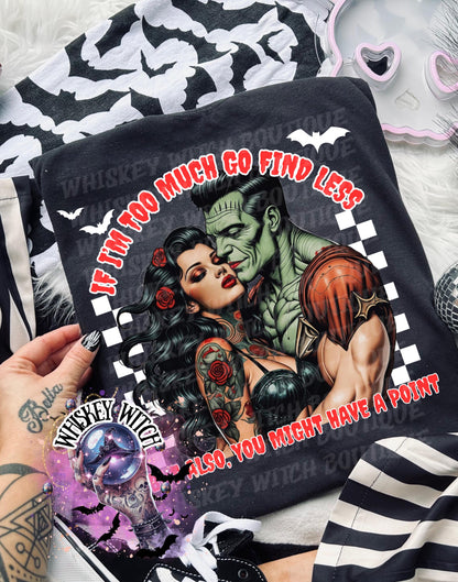 Spooky Monster Lover If I’m Too Much Go Find Less Halloween Shirt: Retro Summerween Tee | retro | vintage | trendy