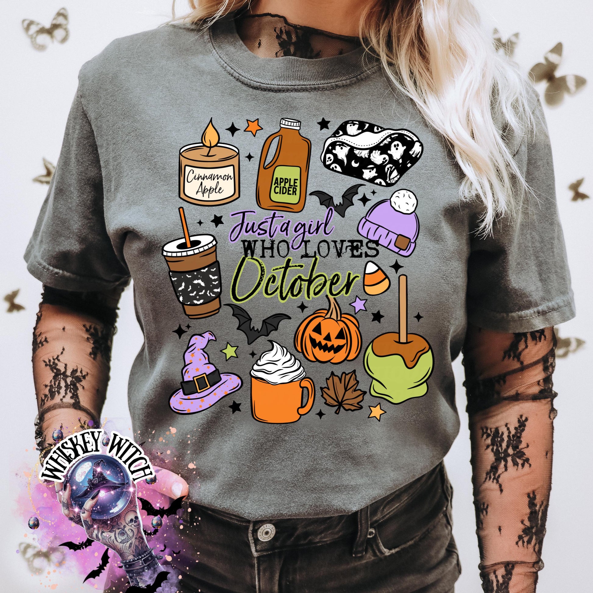 Just a Girl Who Loves October Shirt | Fall Aesthetic Tee | Spooky Season Halloween Shirt | Cozy Autumn Pumpkin Shirt | Witchy Fall Vibes