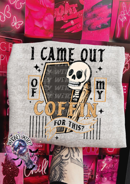 I Came Out Of My Coffin For This anti social funny Vintage halloween T Shirt, spooky Graphic Tee, Spooky Humor Shirt, retro Aesthetic Top