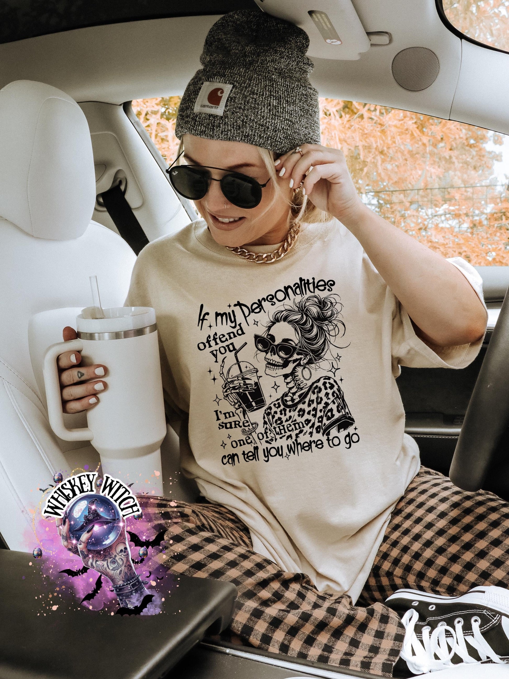 If My Personalities Offend You skeleton snarky funny Vintage halloween T Shirt, spooky Graphic Tee, Spooky Humor Shirt, retro Aesthetic Top