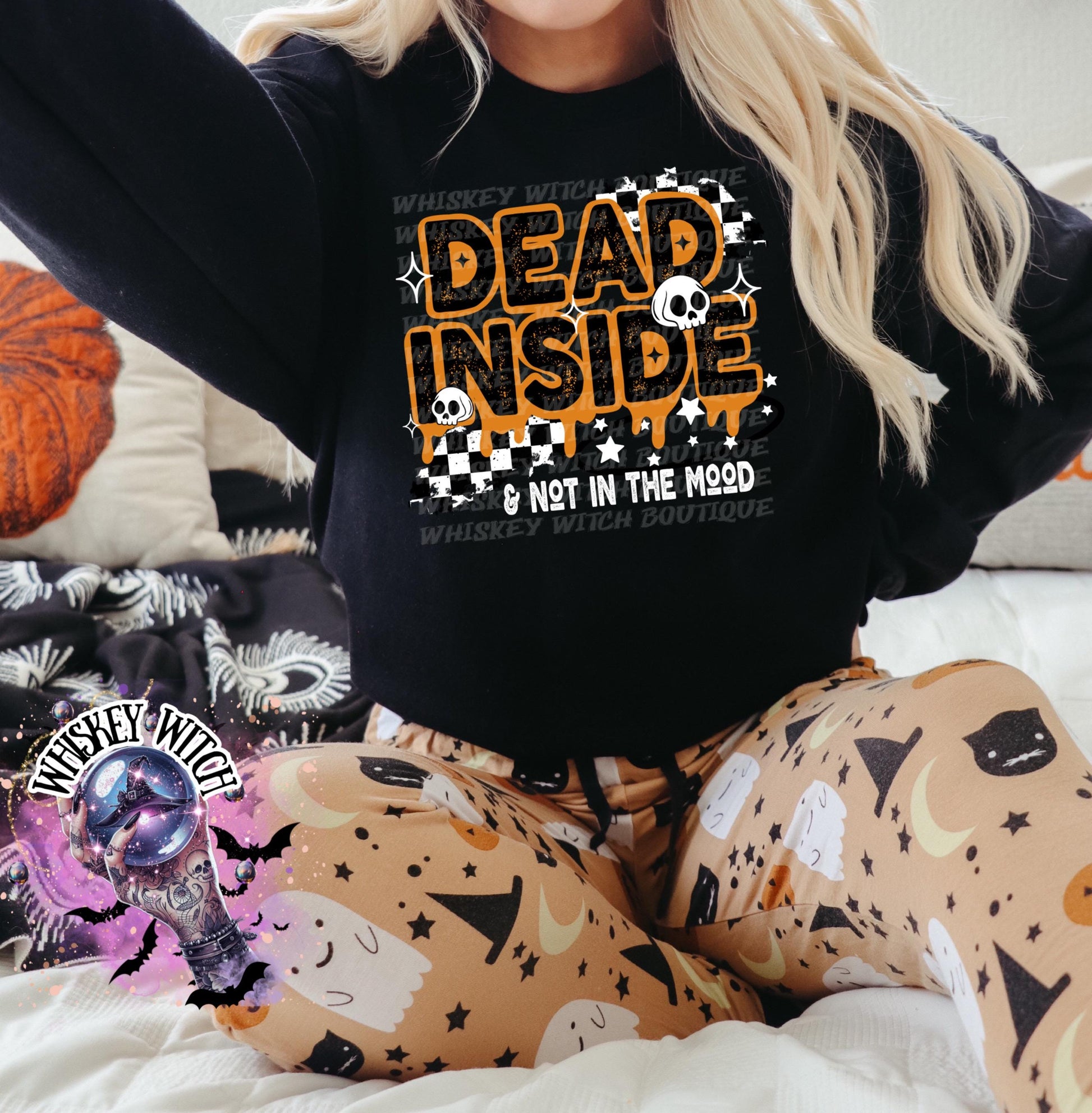 Dead Inside & Not In The Mood grunge snarky funny Vintage halloween T Shirt, spooky Graphic Tee, Spooky Humor Shirt, retro Aesthetic Top
