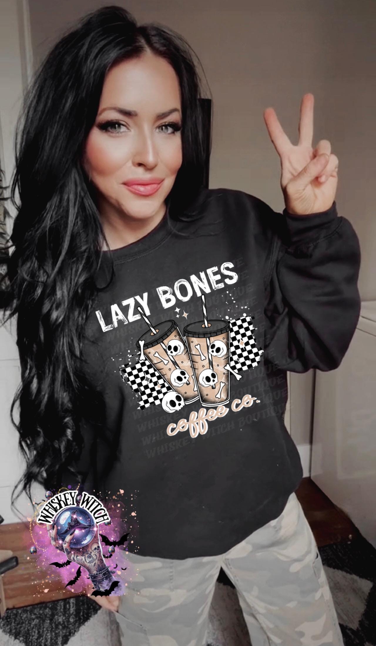 Lazy Bones Coffee Company Skull grunge snarky funny Vintage halloween T Shirt, spooky Graphic Tee, Spooky Humor Shirt, retro Aesthetic Top