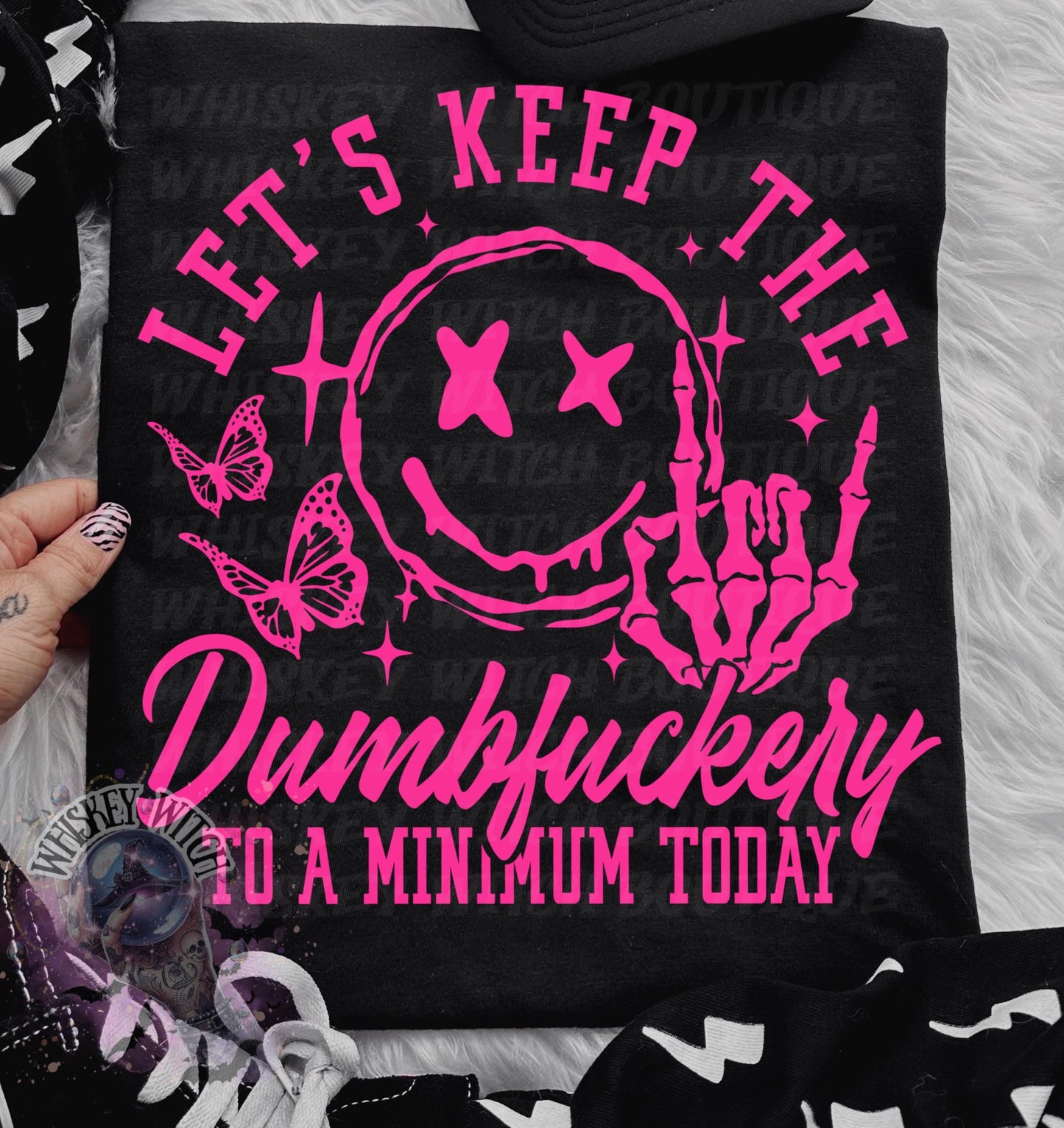 Let’s Keep the Dumbfuckery to a Minimum Today Shirt | Funny Grunge Graphic Tee or Sweatshirt | Neon Pink Sarcastic Shirt | Edgy Alternative