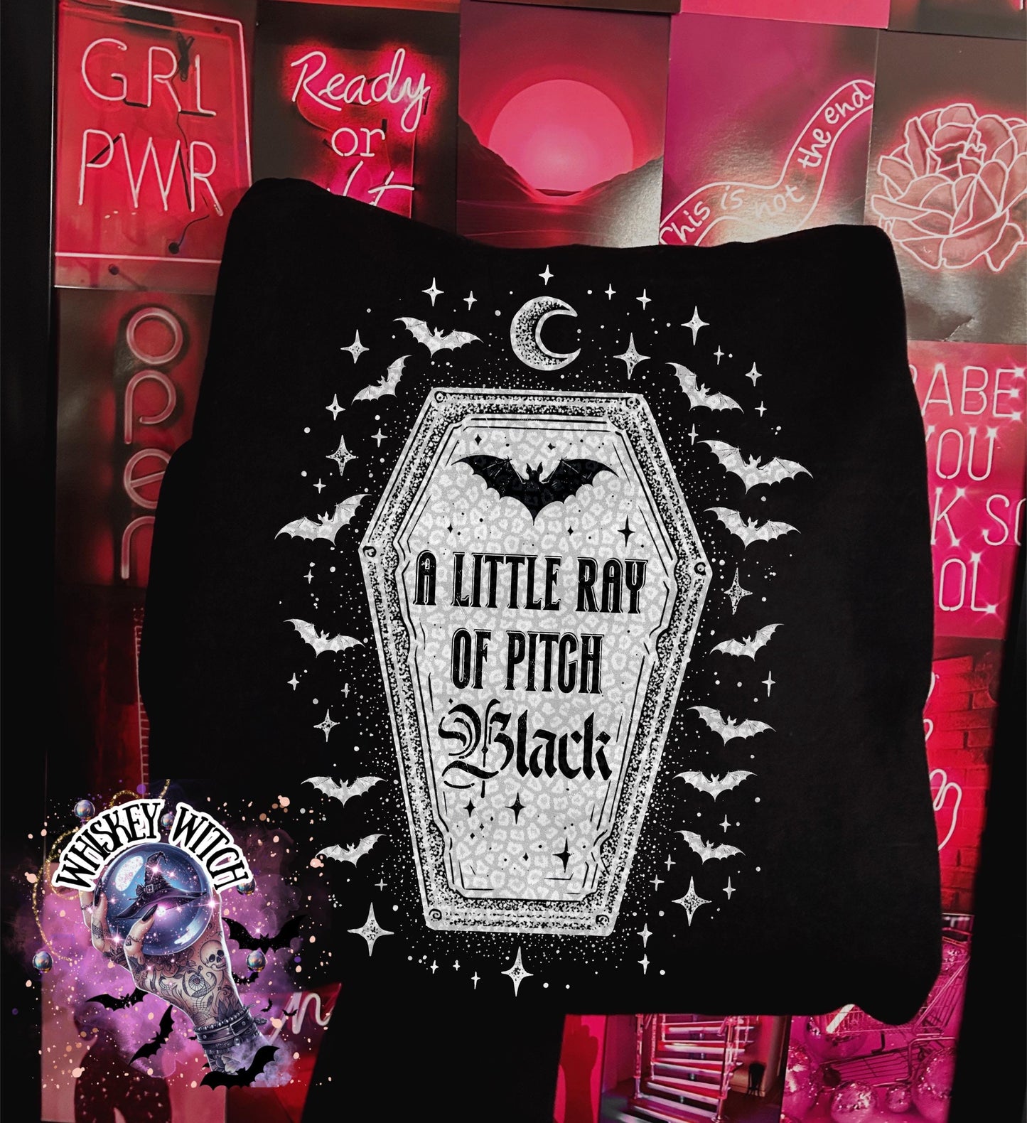 A Little Ray of Pitch Black Shirt | Gothic Funny Shirt | Witchy Sarcastic Tee or Sweatshirt | Halloween Goth Aesthetic Top | Spooky Dark Hum