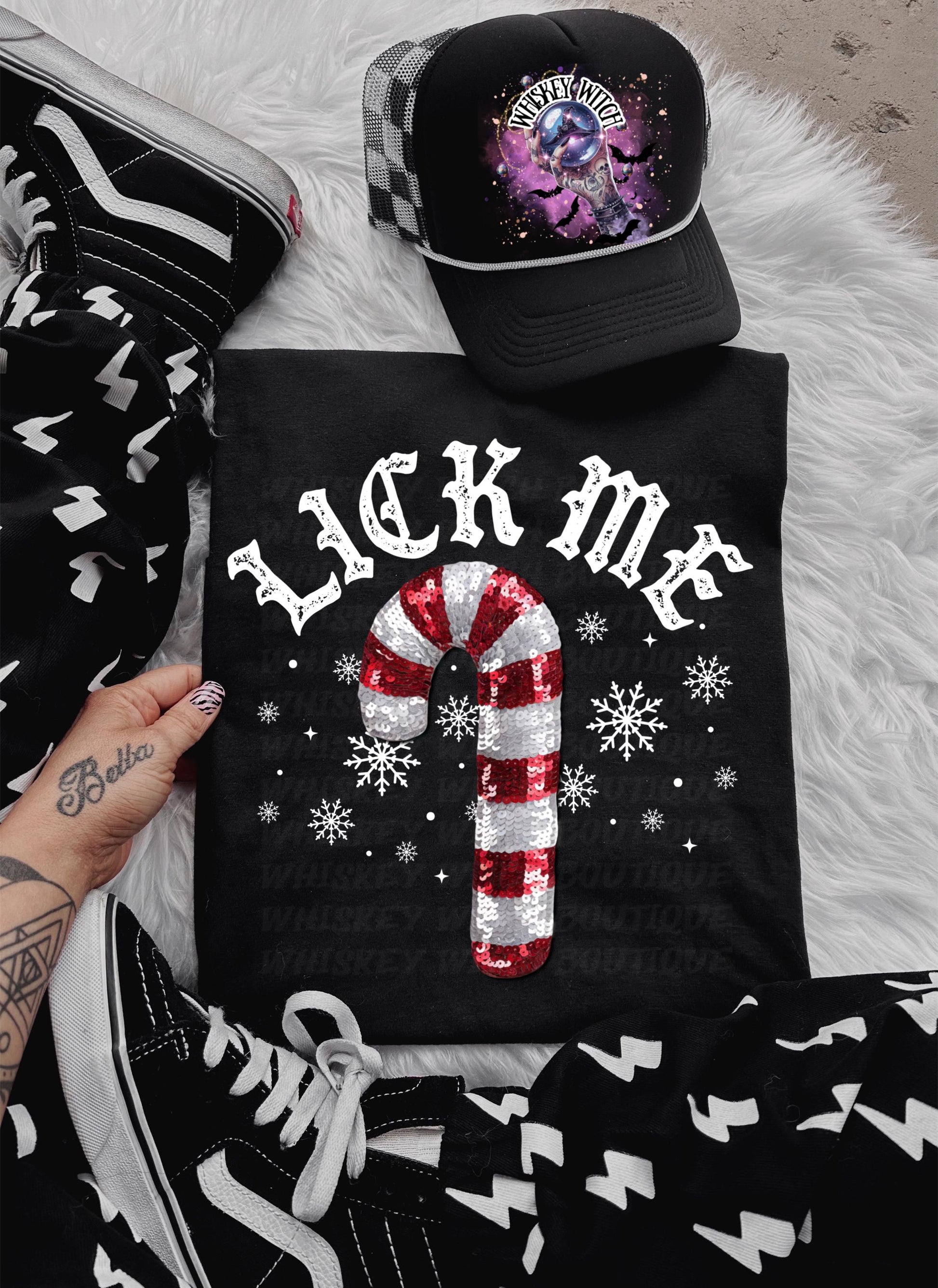 Lick Me Shirt | Funny Christmas Shirt | Naughty Candy Cane Tee | Sublimation Holiday Shirt | Adult Humor Christmas Gift | soft tee