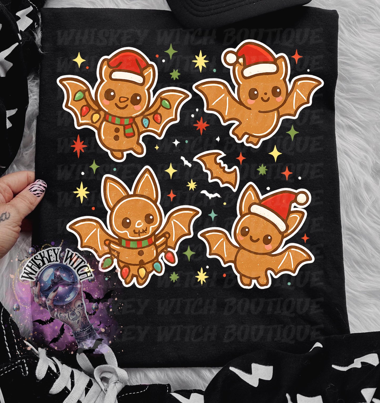 Cute Gingerbread Bat Christmas Shirt | Spooky Creepmas Sweatshirt | Gothic Holiday T-Shirt | Funny Gingerbread Xmas Tee | Cozy Winter Gift